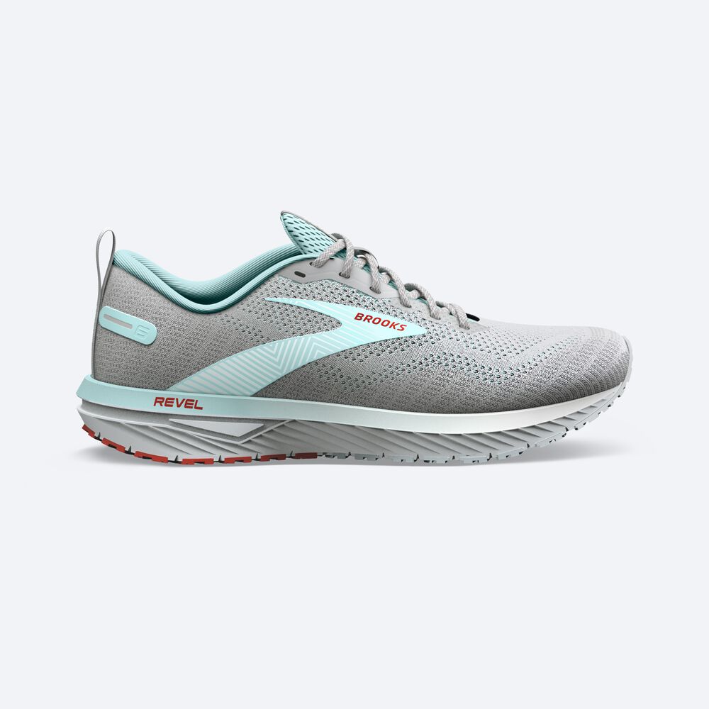 Zapatillas Running Brooks Revel 6 Mujer Gris/Azules | Ecuador-38912