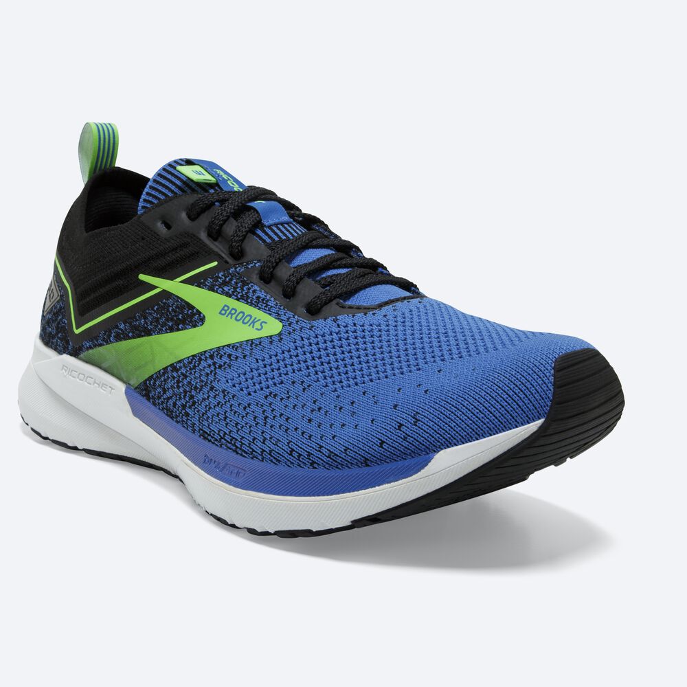 Zapatillas Running Brooks Ricochet 3 Hombre Azules/Verde | Ecuador-35819