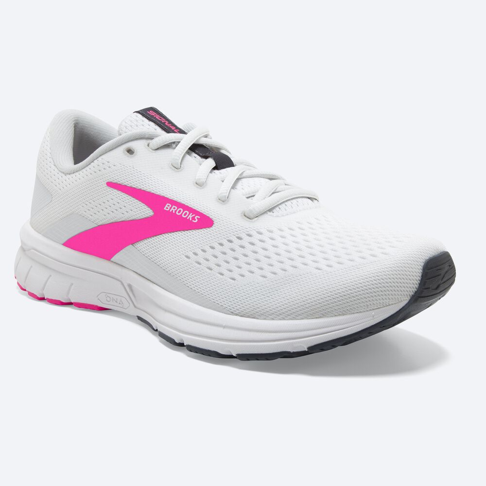 Zapatillas Running Brooks Signal 3 Mujer Blancas/Rosas/Azules | Ecuador-05347