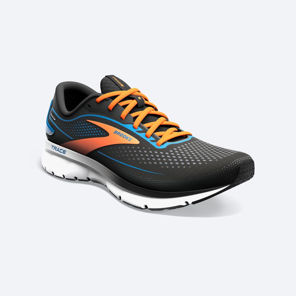 Zapatillas Running Brooks Trace 2 Hombre Negras/Azules/Naranjas | Ecuador-74816