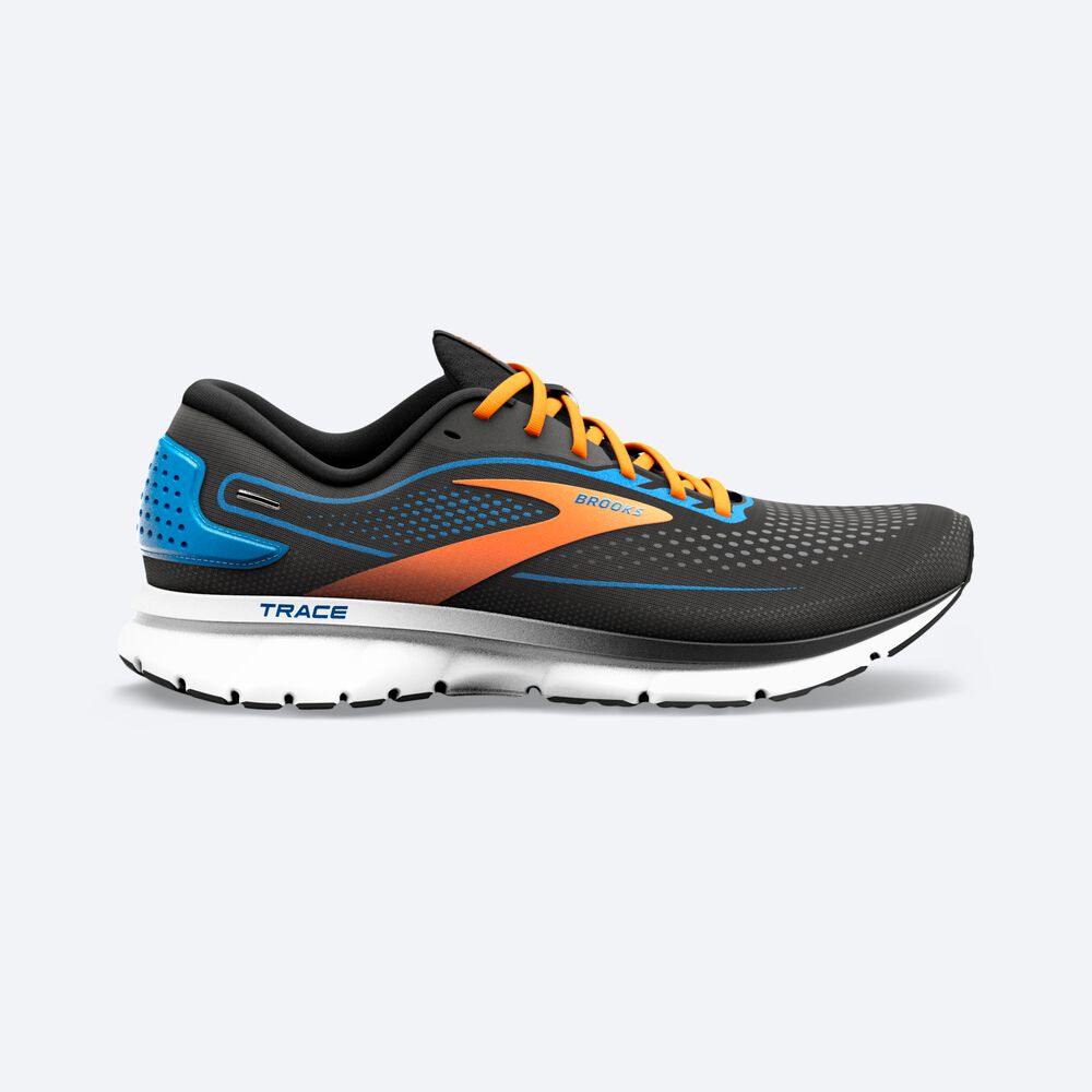 Zapatillas Running Brooks Trace 2 Hombre Negras/Azules/Naranjas | Ecuador-74816