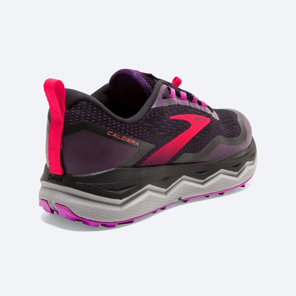 Zapatillas Trail Brooks Caldera 5 Mujer Negras/Moradas | Ecuador-60735