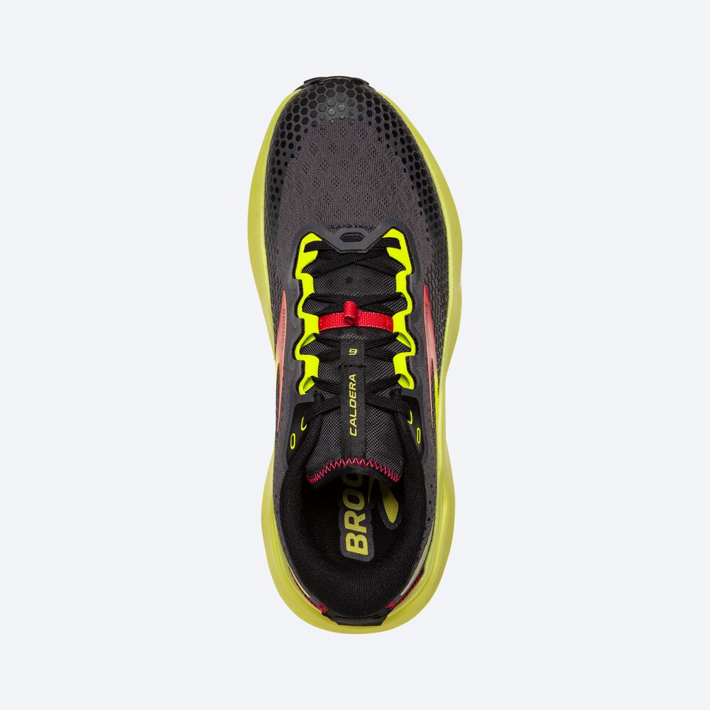 Zapatillas Trail Brooks Caldera 6 Hombre Negras/Rojas/Amarillo | Ecuador-91203