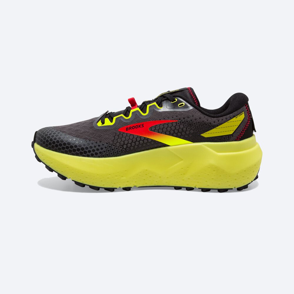 Zapatillas Trail Brooks Caldera 6 Hombre Negras/Rojas/Amarillo | Ecuador-91203