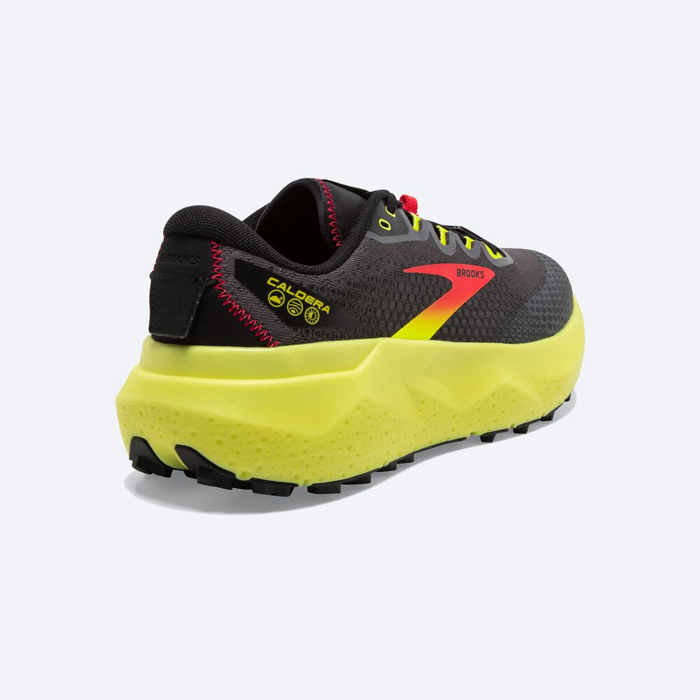 Zapatillas Trail Brooks Caldera 6 Hombre Negras/Rojas/Amarillo | Ecuador-91203