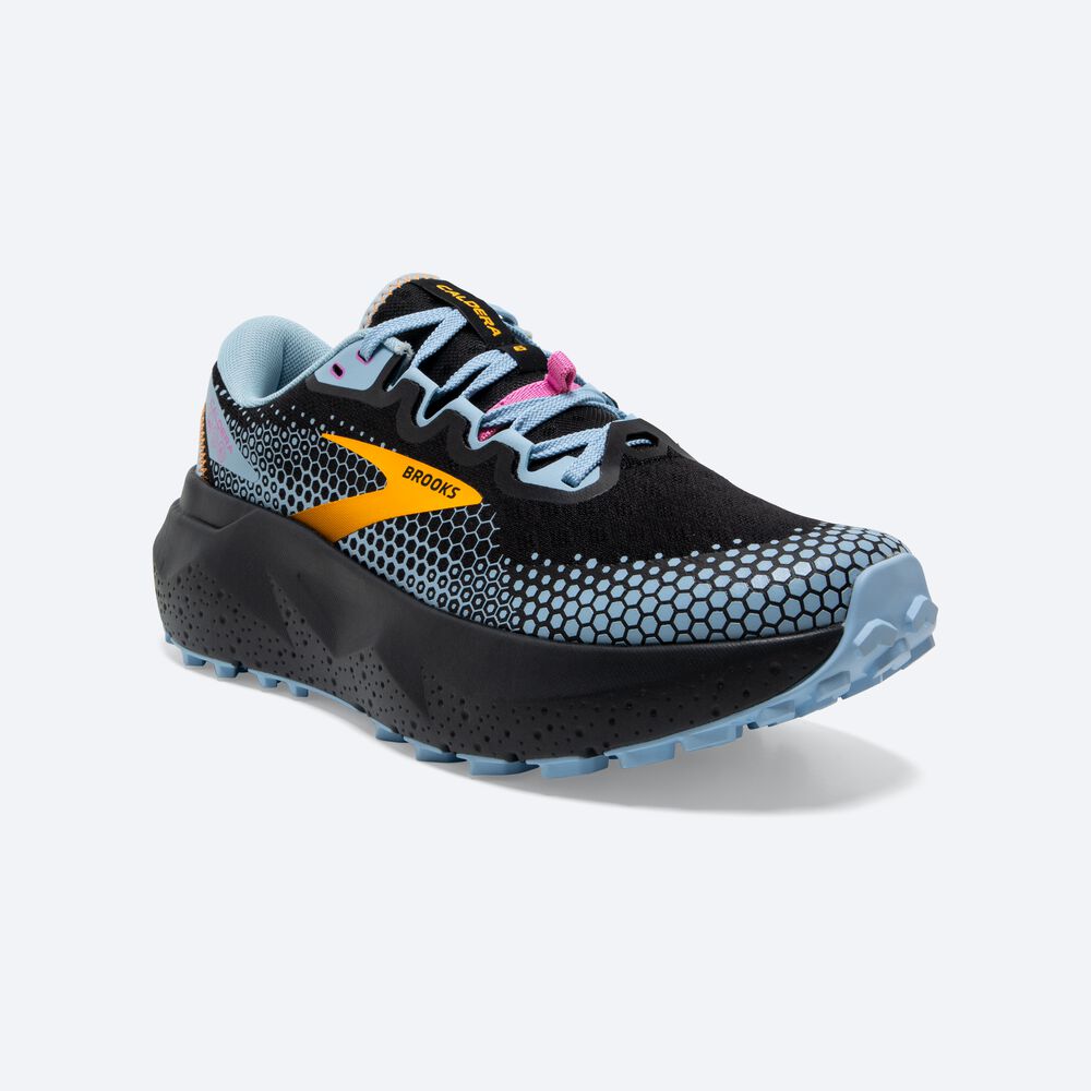 Zapatillas Trail Brooks Caldera 6 Mujer Negras/Azules/Amarillo | Ecuador-86570