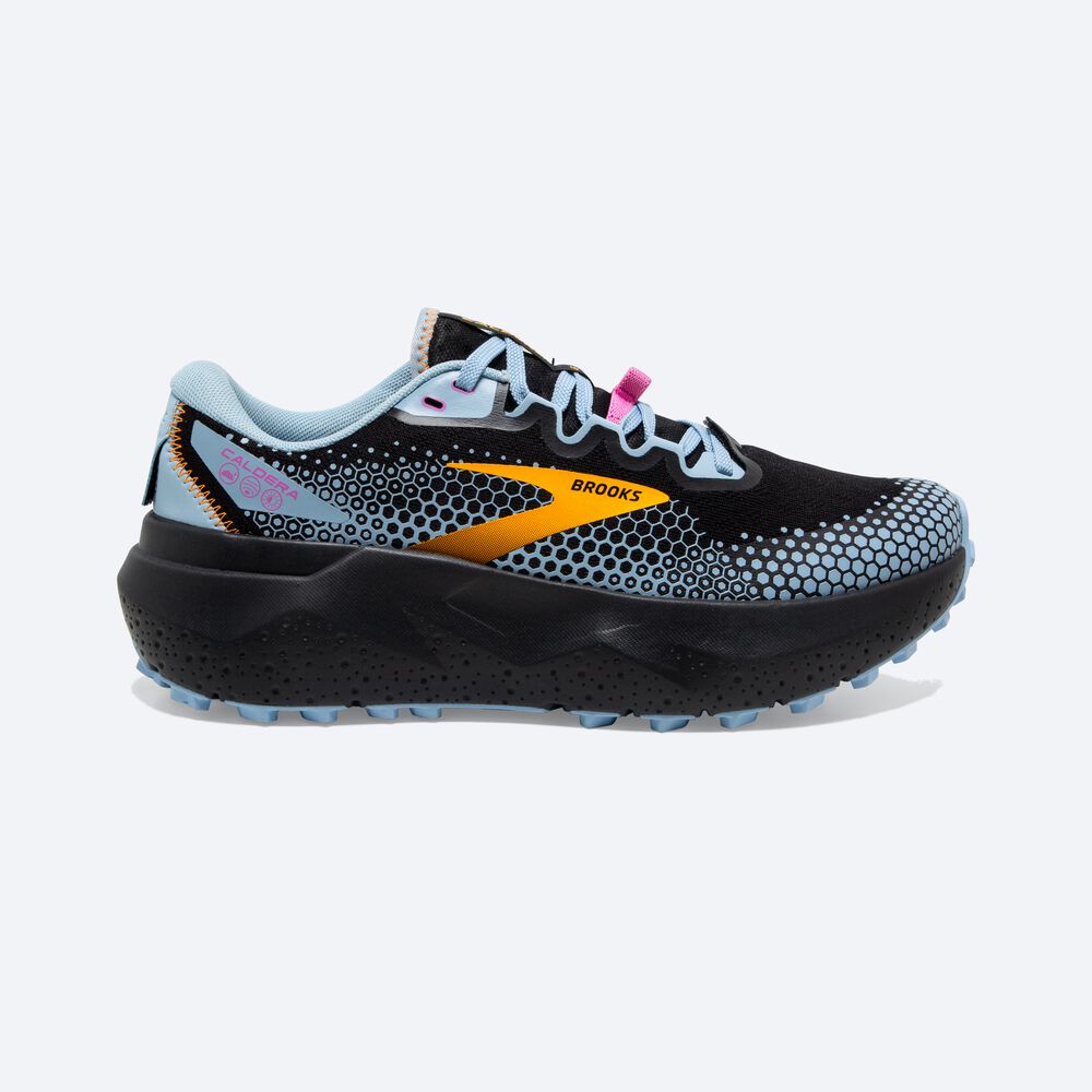 Zapatillas Trail Brooks Caldera 6 Mujer Negras/Azules/Amarillo | Ecuador-86570