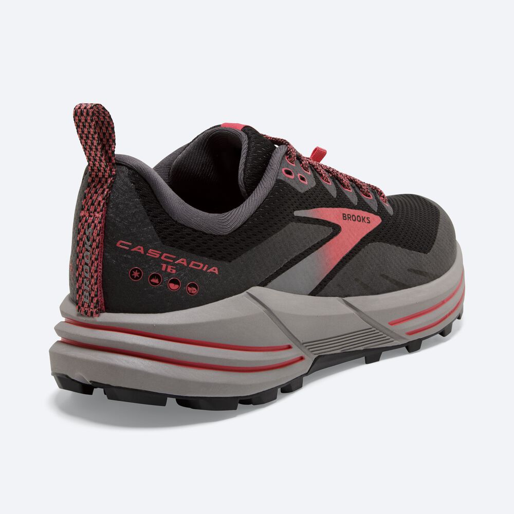 Zapatillas Trail Brooks Cascadia 16 GTX Mujer Negras/Coral | Ecuador-38197