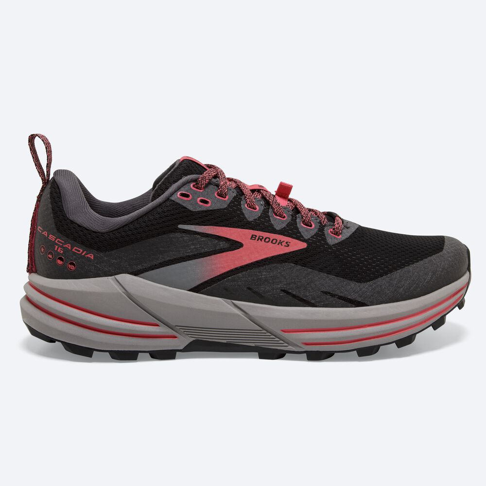 Zapatillas Trail Brooks Cascadia 16 GTX Mujer Negras/Coral | Ecuador-38197