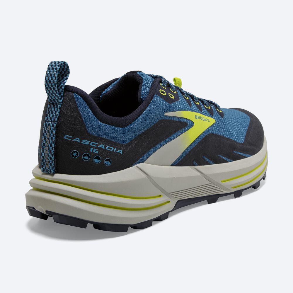 Zapatillas Trail Brooks Cascadia 16 Hombre Azules/Azul Marino/Verde Claro | Ecuador-05963