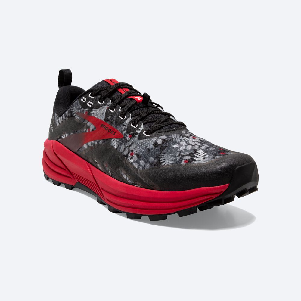 Zapatillas Trail Brooks Cascadia 16 Hombre Negras/Gris/Rojas | Ecuador-41690