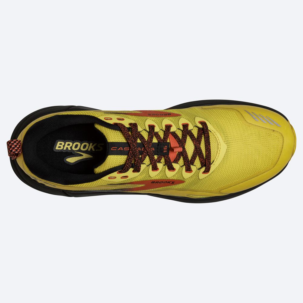 Zapatillas Trail Brooks Cascadia 16 Hombre Amarillo/Negras | Ecuador-46075