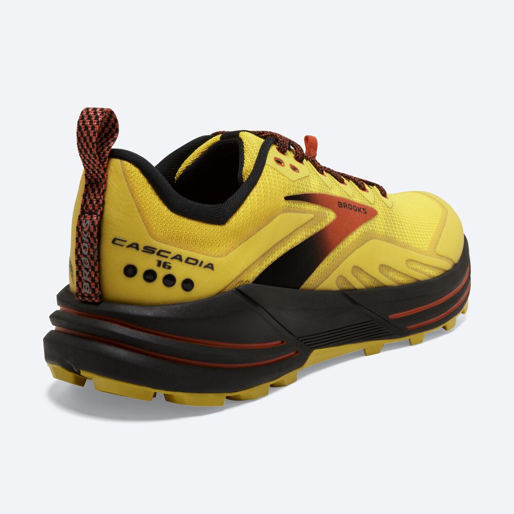 Zapatillas Trail Brooks Cascadia 16 Hombre Amarillo/Negras | Ecuador-46075