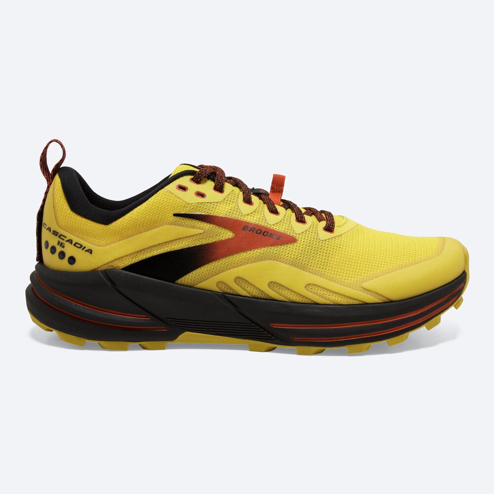 Zapatillas Trail Brooks Cascadia 16 Hombre Amarillo/Negras | Ecuador-46075