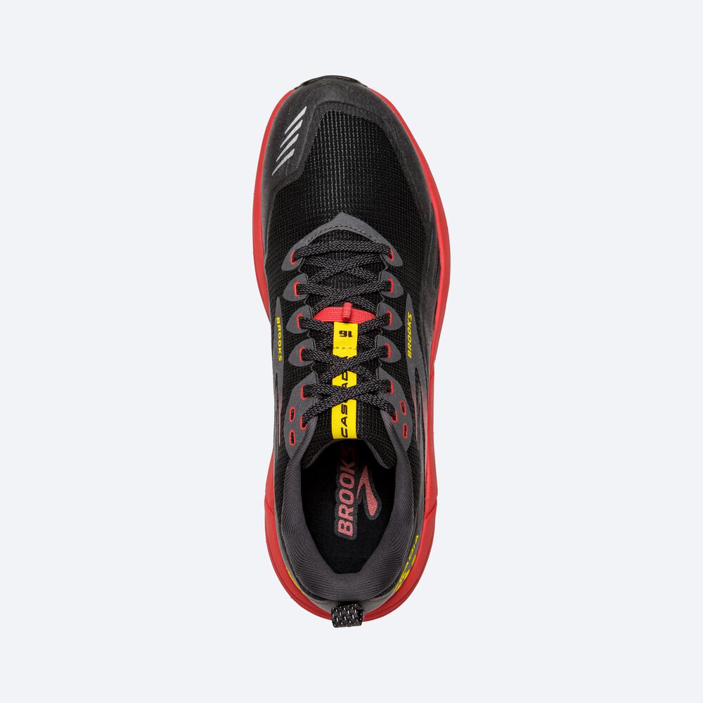 Zapatillas Trail Brooks Cascadia 16 Hombre Negras/Rojas/Amarillo | Ecuador-67934