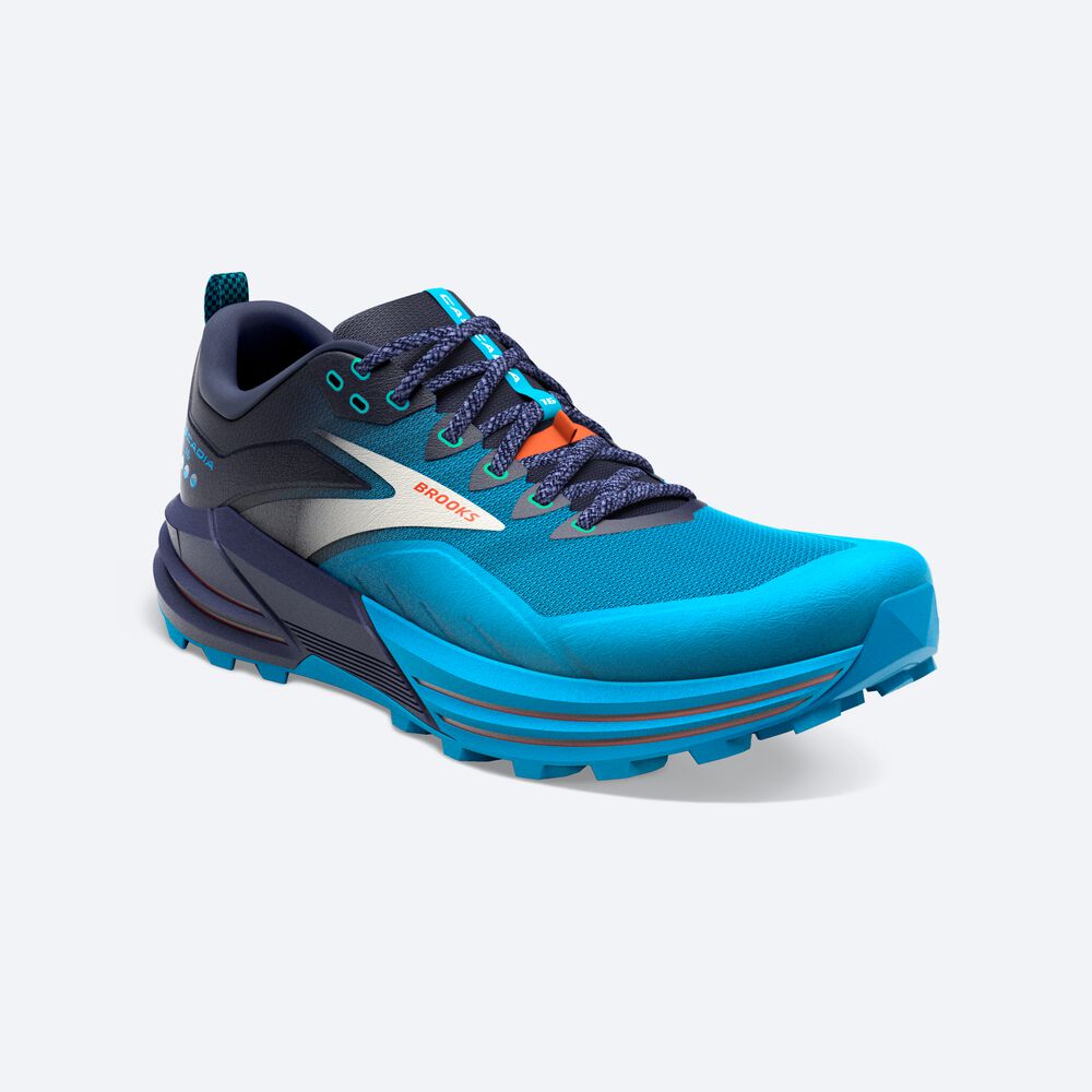 Zapatillas Trail Brooks Cascadia 16 Hombre Azul Marino/Azules | Ecuador-85701