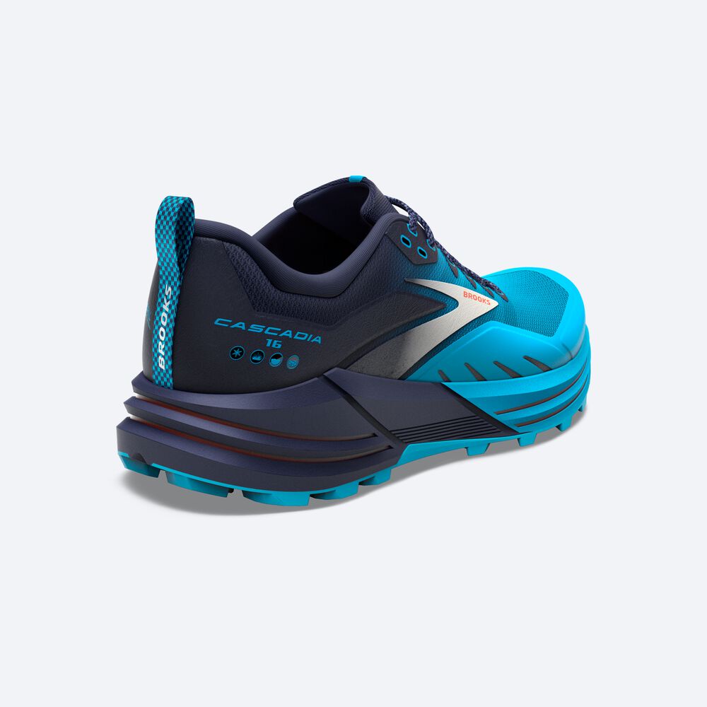 Zapatillas Trail Brooks Cascadia 16 Hombre Azul Marino/Azules | Ecuador-85701