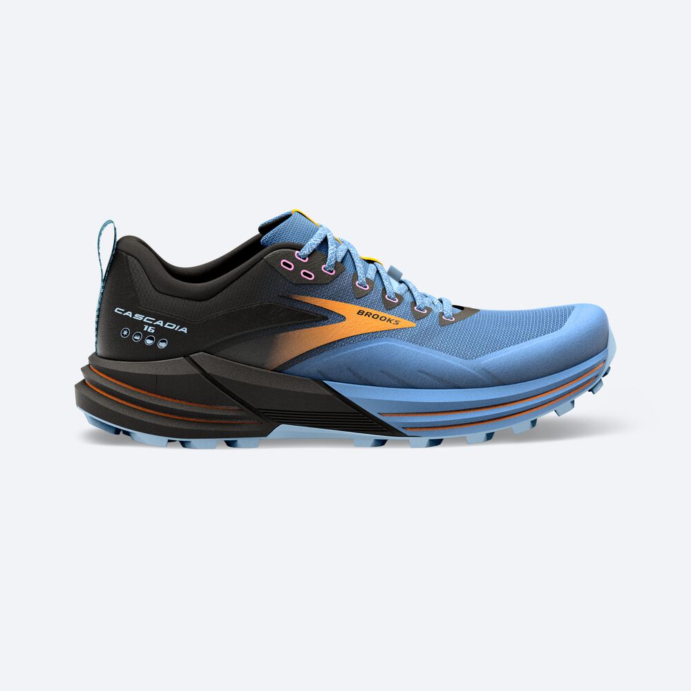 Zapatillas Trail Brooks Cascadia 16 Mujer Azules/Negras/Amarillo | Ecuador-28791