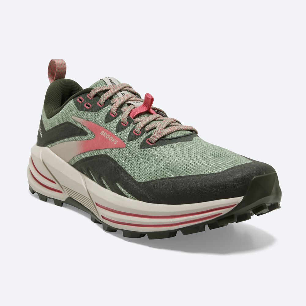 Zapatillas Trail Brooks Cascadia 16 Mujer Verde/Coral | Ecuador-48092