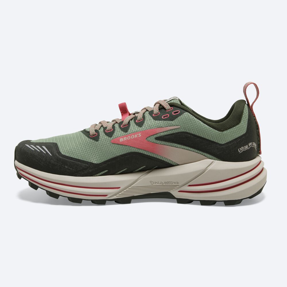 Zapatillas Trail Brooks Cascadia 16 Mujer Verde/Coral | Ecuador-48092