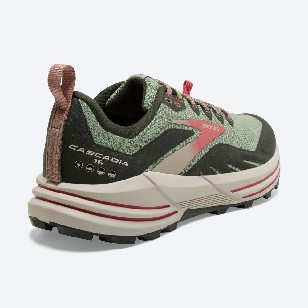 Zapatillas Trail Brooks Cascadia 16 Mujer Verde/Coral | Ecuador-48092