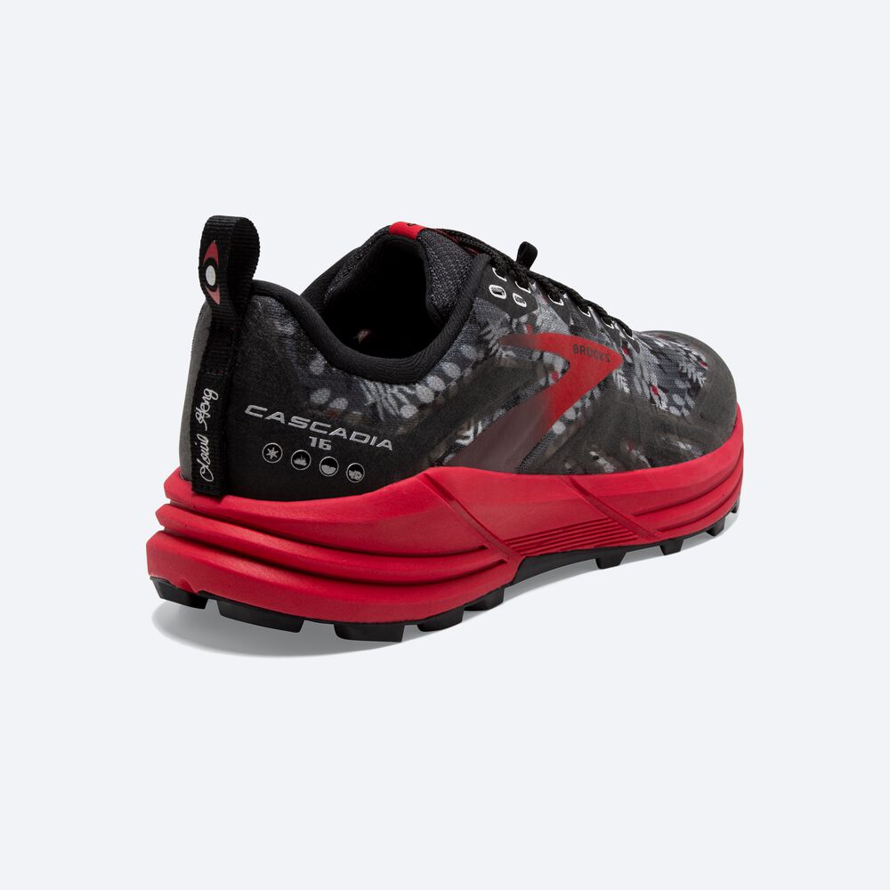 Zapatillas Trail Brooks Cascadia 16 Mujer Negras/Gris/Rojas | Ecuador-62130