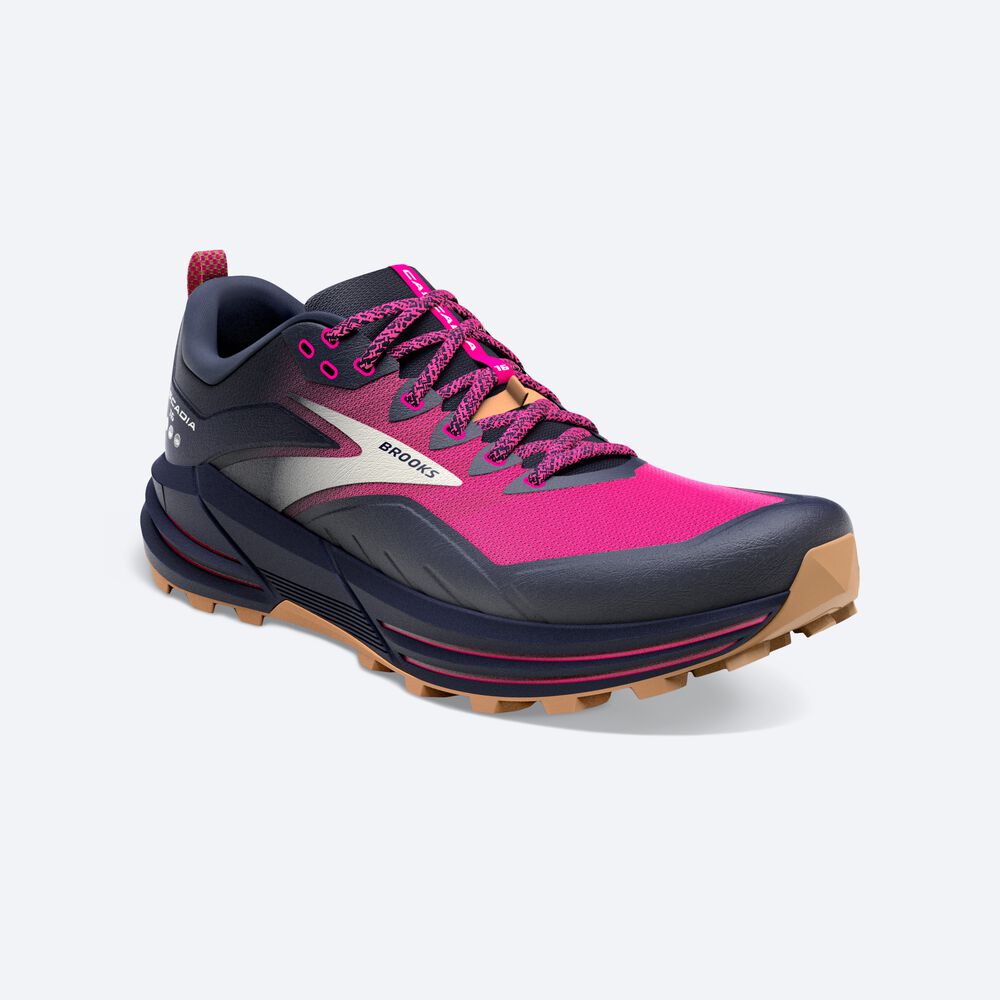 Zapatillas Trail Brooks Cascadia 16 Mujer Azul Marino/Rosas | Ecuador-96513