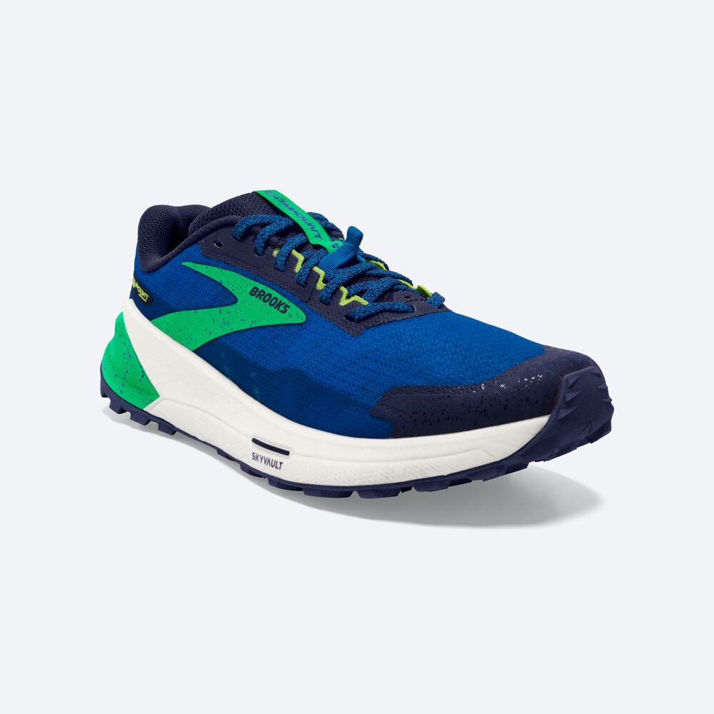 Zapatillas Trail Brooks Catamount 2 Hombre Azules/Verde | Ecuador-42906