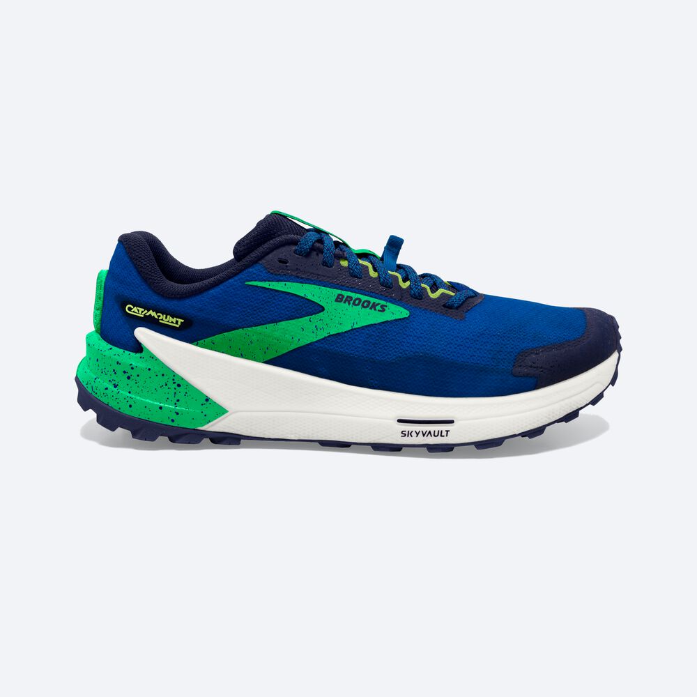 Zapatillas Trail Brooks Catamount 2 Hombre Azules/Verde | Ecuador-42906