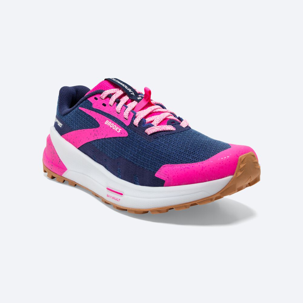 Zapatillas Trail Brooks Catamount 2 Mujer Azul Marino/Rosas | Ecuador-78435