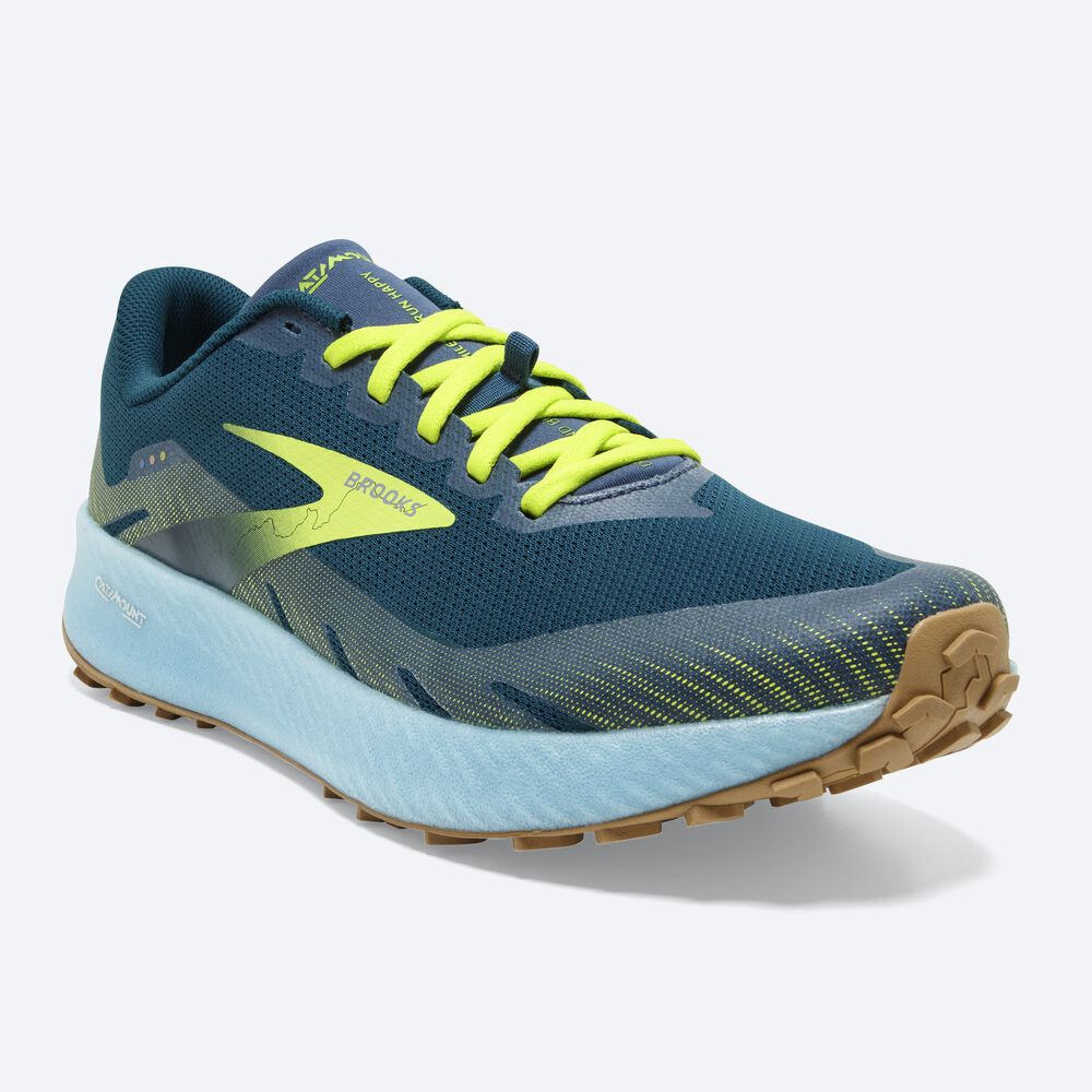 Zapatillas Trail Brooks Catamount Hombre Azules/Verde Claro | Ecuador-08762