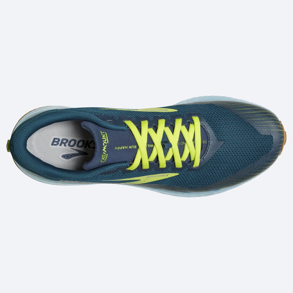 Zapatillas Trail Brooks Catamount Hombre Azules/Verde Claro | Ecuador-08762