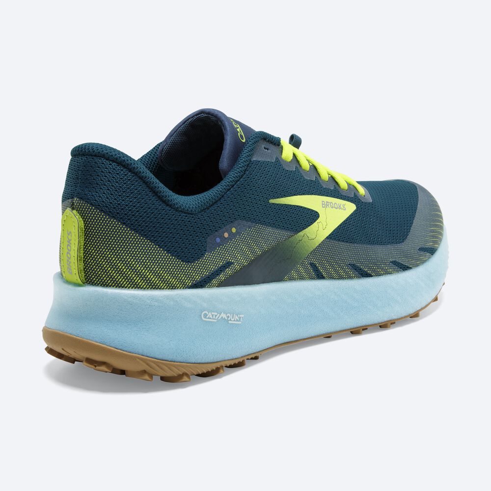 Zapatillas Trail Brooks Catamount Hombre Azules/Verde Claro | Ecuador-08762