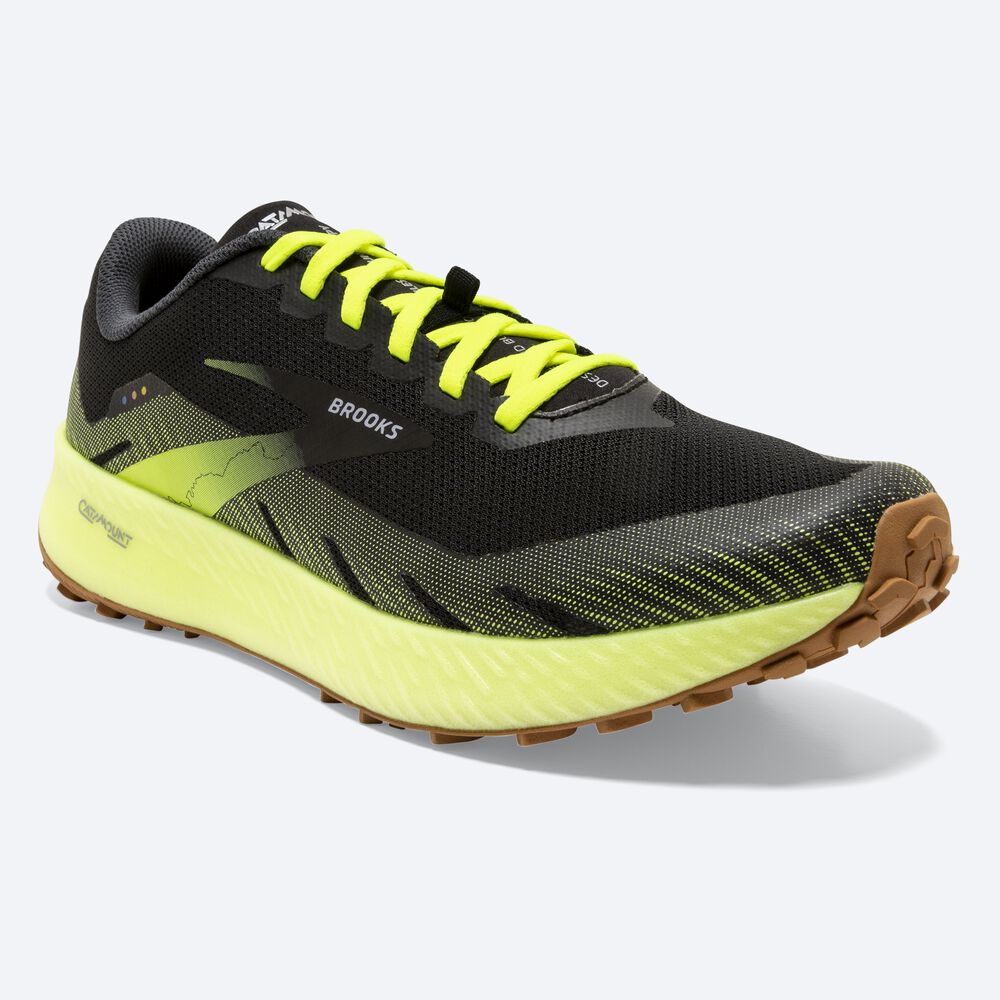 Zapatillas Trail Brooks Catamount Hombre Negras | Ecuador-10829