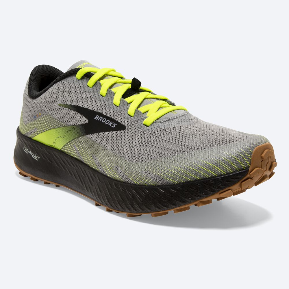 Zapatillas Trail Brooks Catamount Hombre Gris/Negras | Ecuador-96815