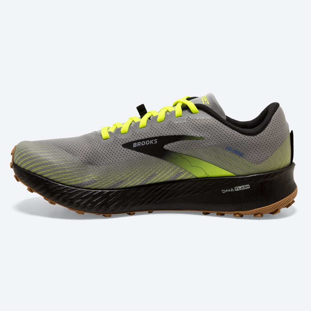 Zapatillas Trail Brooks Catamount Hombre Gris/Negras | Ecuador-96815