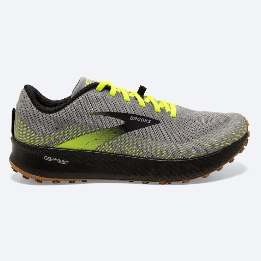 Zapatillas Trail Brooks Catamount Hombre Gris/Negras | Ecuador-96815