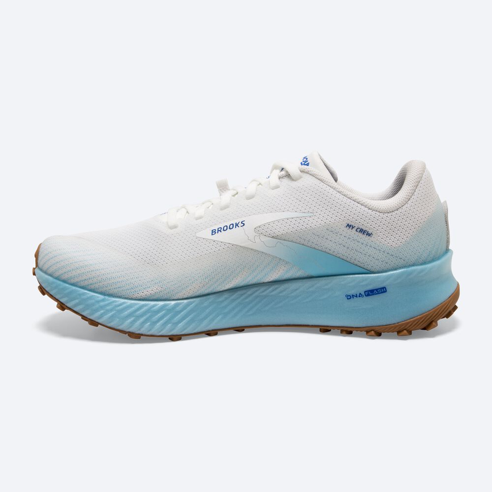 Zapatillas Trail Brooks Catamount Mujer Blancas/Turquesa Claro/Azules | Ecuador-19823