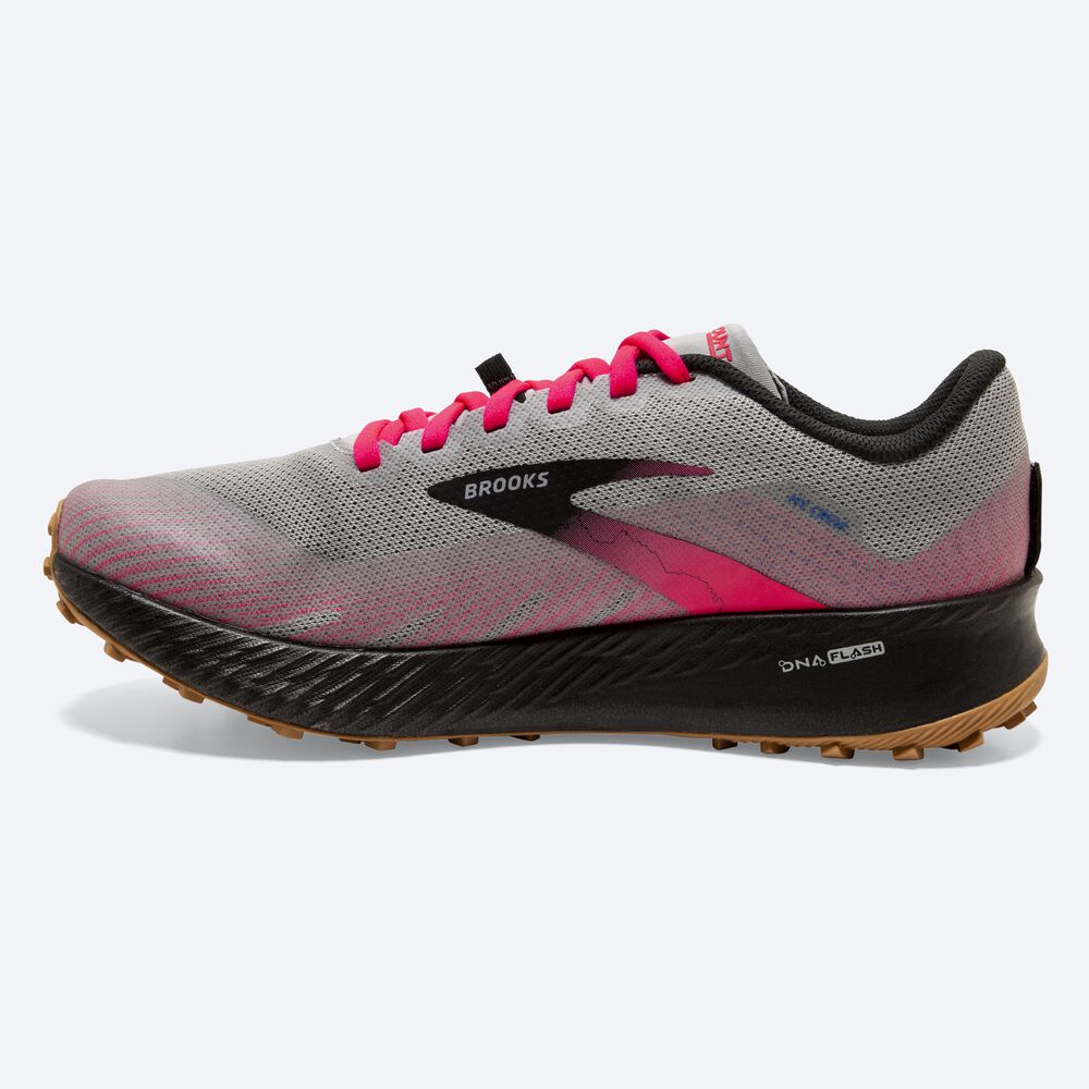 Zapatillas Trail Brooks Catamount Mujer Gris/Rosas/Negras | Ecuador-26149