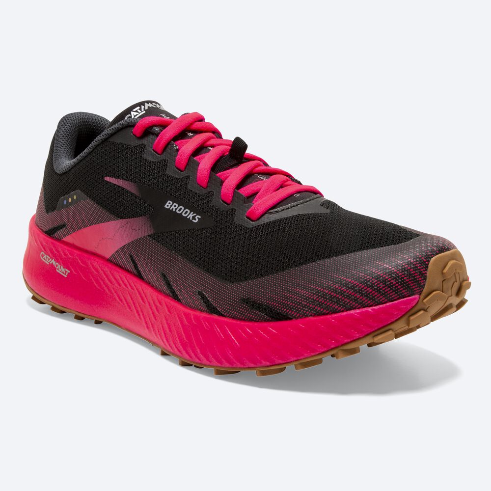 Zapatillas Trail Brooks Catamount Mujer Negras/Rosas | Ecuador-57916