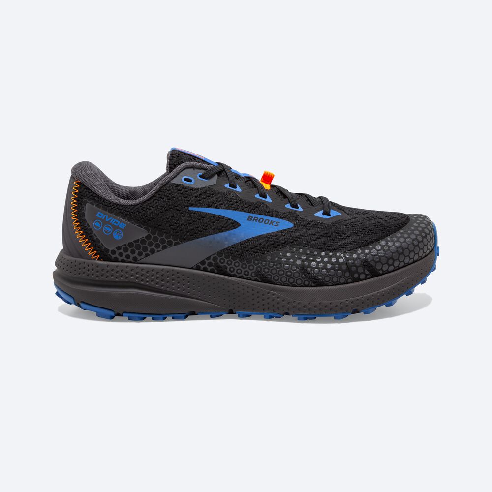 Zapatillas Trail Brooks Divide 3 Hombre Negras/Azules | Ecuador-21830