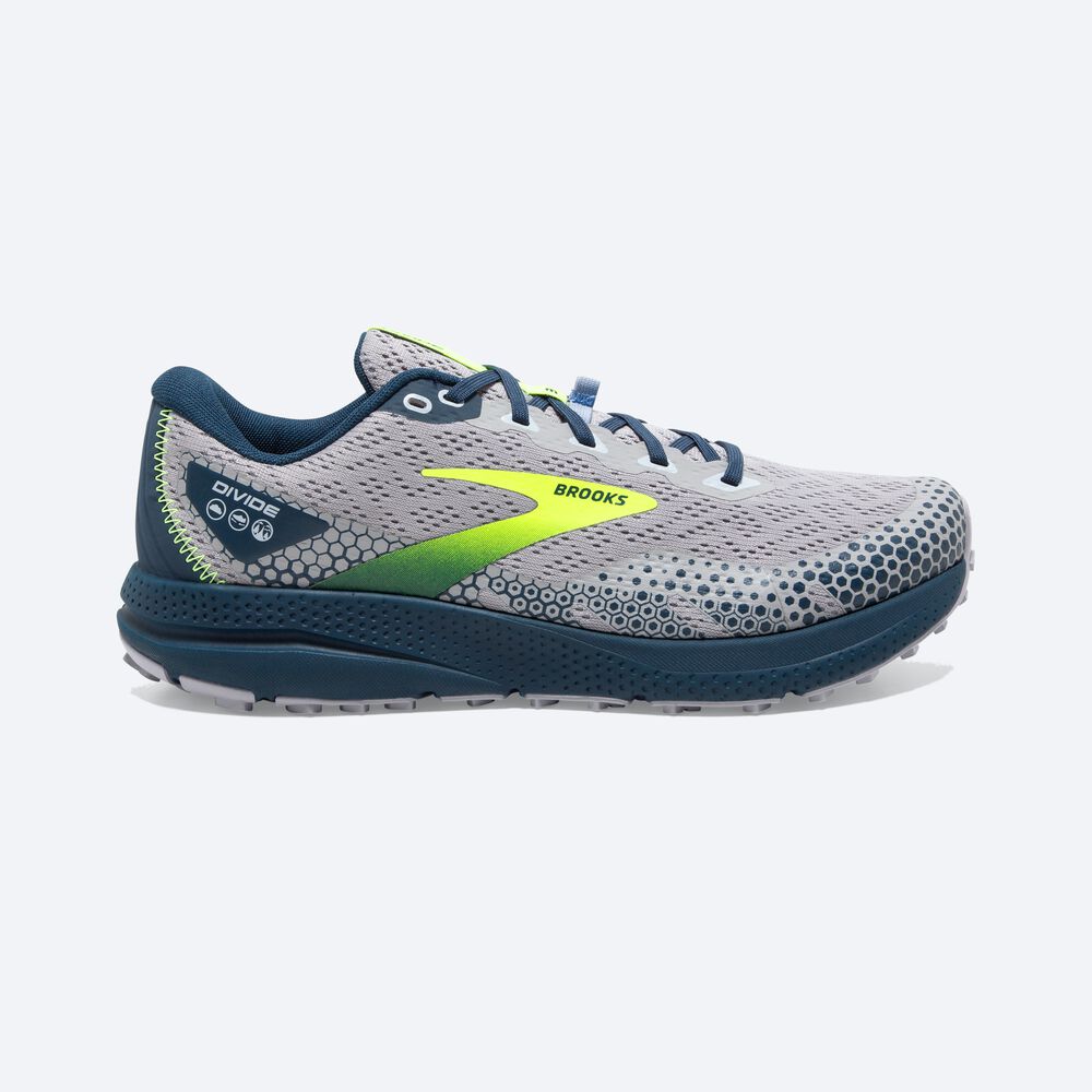 Zapatillas Trail Brooks Divide 3 Hombre Gris/Azul Marino | Ecuador-35094