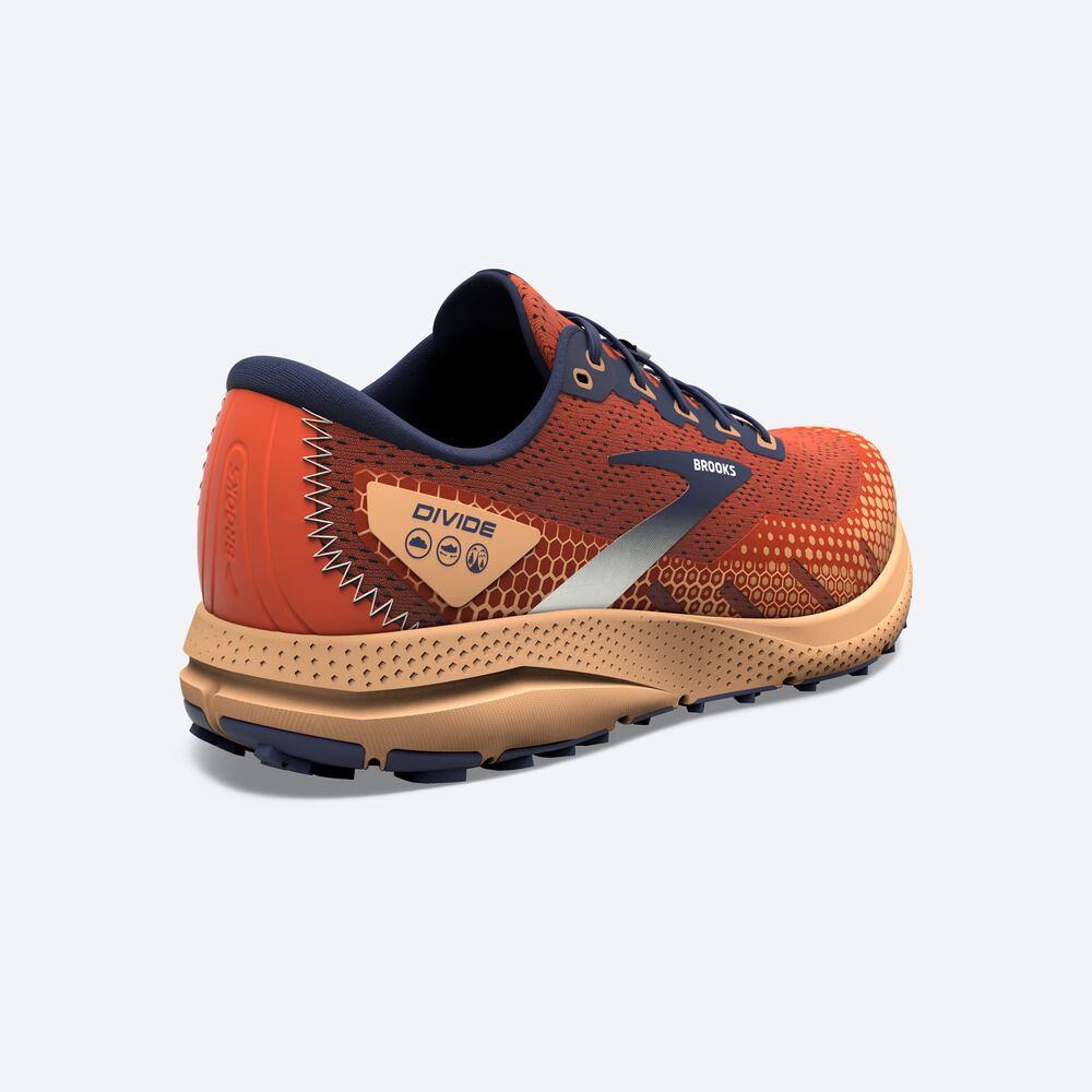 Zapatillas Trail Brooks Divide 3 Hombre Naranjas/Azul Marino | Ecuador-58067