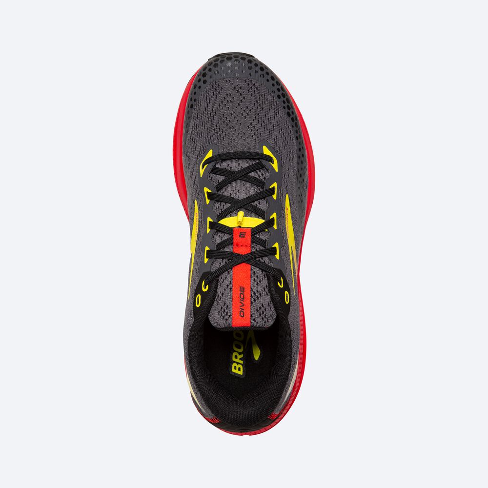 Zapatillas Trail Brooks Divide 3 Hombre Negras/Rojas/Amarillo | Ecuador-79265