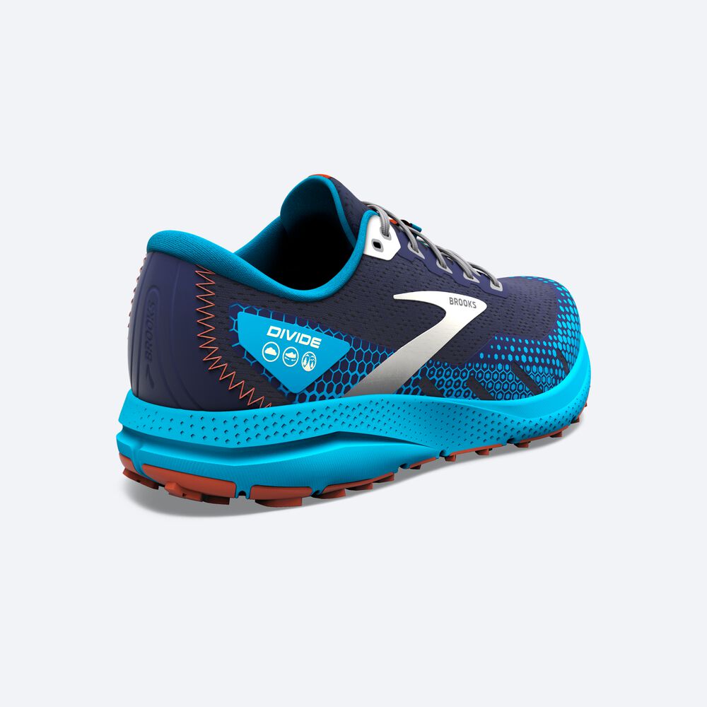 Zapatillas Trail Brooks Divide 3 Hombre Azul Marino/Azules | Ecuador-80364