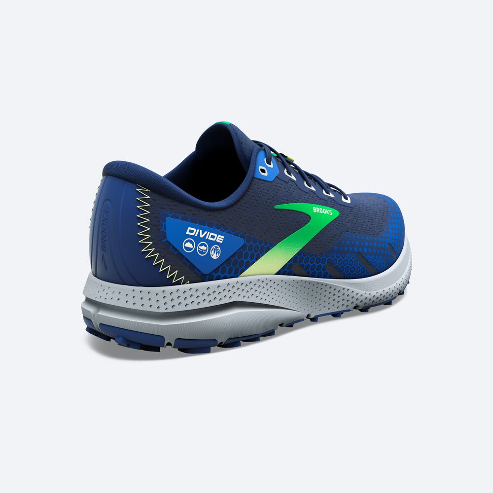 Zapatillas Trail Brooks Divide 3 Hombre Azules/Verde/Gris | Ecuador-82476