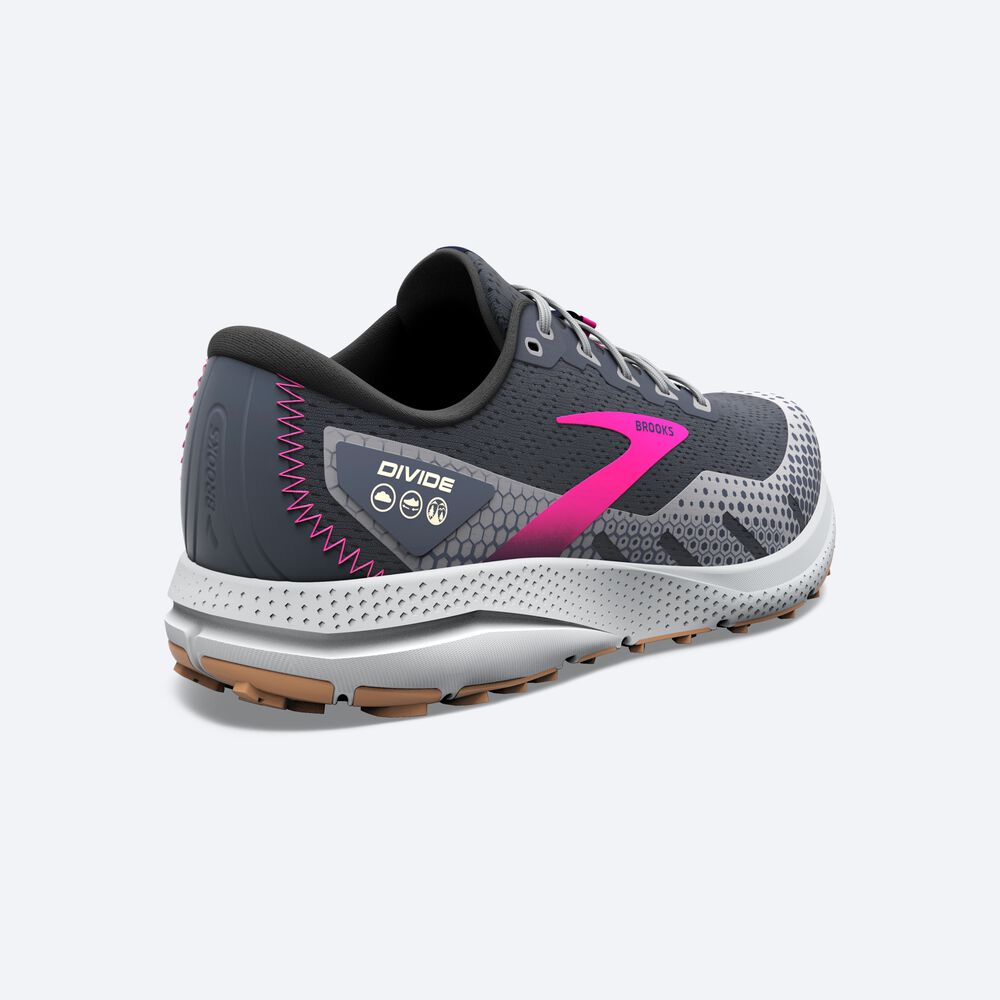 Zapatillas Trail Brooks Divide 3 Mujer Gris/Rosas | Ecuador-21935