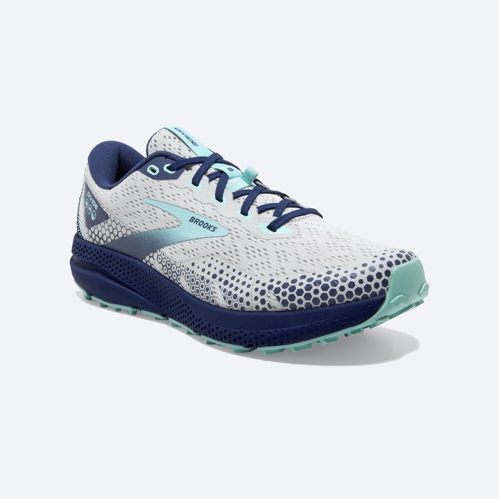 Zapatillas Trail Brooks Divide 3 Mujer Gris/Azules | Ecuador-60375