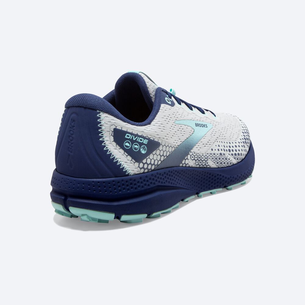 Zapatillas Trail Brooks Divide 3 Mujer Gris/Azules | Ecuador-60375