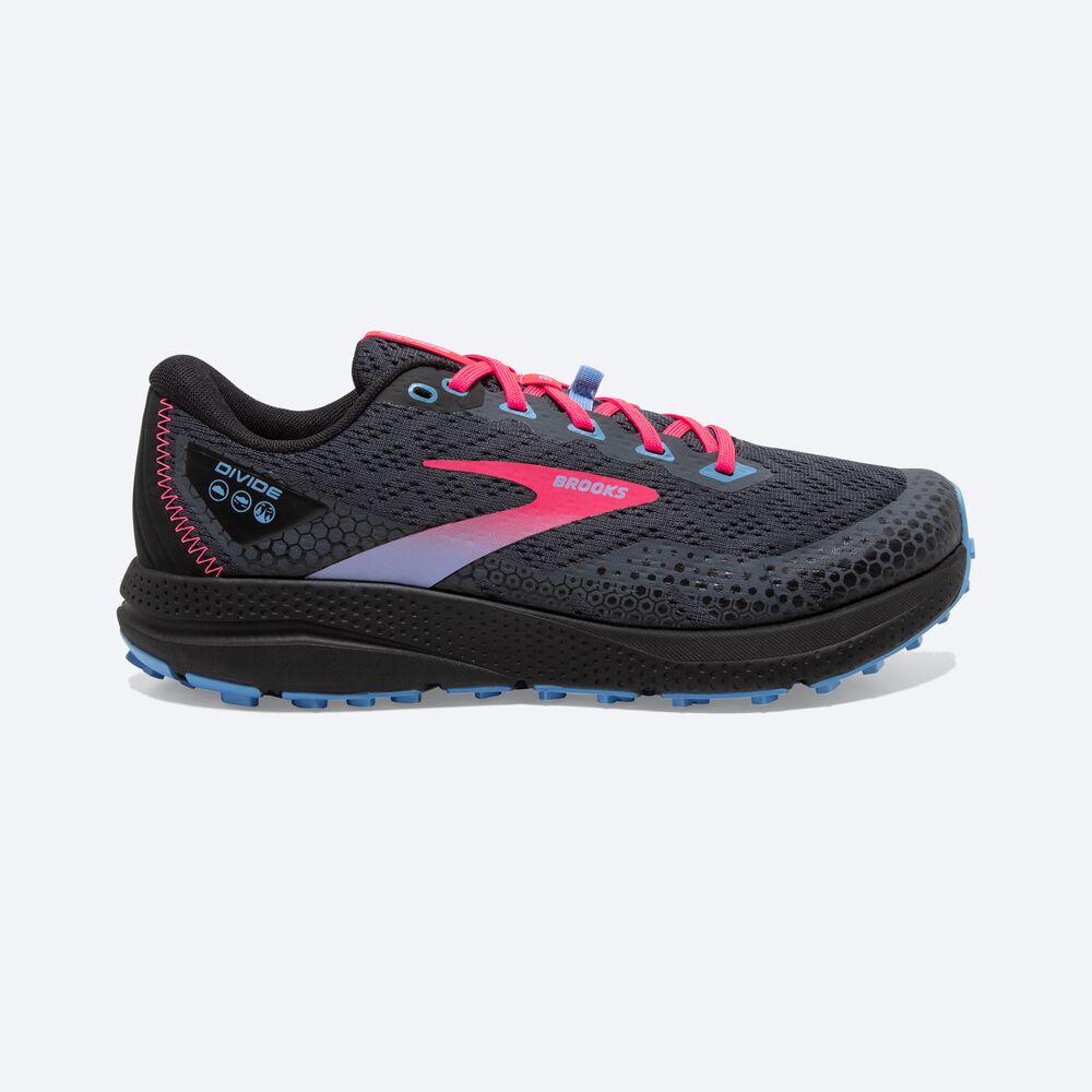 Zapatillas Trail Brooks Divide 3 Mujer Negras/Rosas | Ecuador-41032